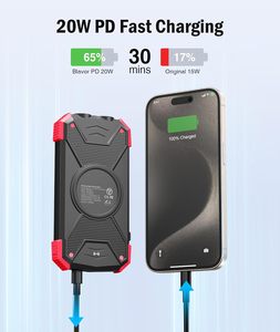 Batterie externe <span class=keywords><strong>solaire</strong></span> 10 000 mAh étanche avec charge rapide 15 W, <span class=keywords><strong>chargeur</strong></span> sans fil, triple <span class=keywords><strong>USB</strong></span> Type-C et lumière LED – Meilleure vente aux États-Unis - Product Image 3