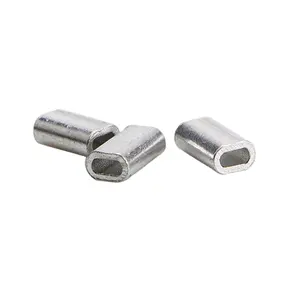 Gratis Sampel Lubang Aluminium Kabel Crimps Sleeve Cable Ferrule Stops untuk Snare Wire Rope Clip Swage Trap Barrel Fitting