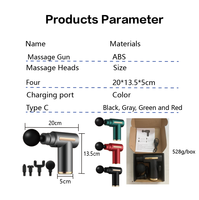 Pistola de Masaje Fascial Portátil Recargable de Alta Calidad, Herramienta de Masaje Manual con Motor de Escobillas, 4 Cabezales de Masaje, Batería de 800 mAh para Uso Corporal