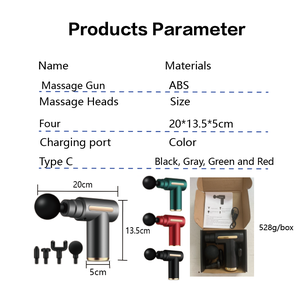 Pistolet de massage fascia portable mini rechargeable de haute qualité, outil de massage manuel, moteur à brosse, 4 têtes de massage, batterie 800 mAh pour utilisation corporelle - Product Image 2