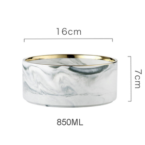 Kinglang — bol <span class=keywords><strong>de</strong></span> fruits en porcelaine à <span class=keywords><strong>marbre</strong></span>, <span class=keywords><strong>marbre</strong></span> nordique, 6 pouces, salade fantaisie, Dessert, bol <span class=keywords><strong>de</strong></span> fruits avec jante en or, vente en gros - Product Image 6
