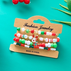 Ensemble de bracelets d'élément de Noël <span class=keywords><strong>lettre</strong></span> perlée en céramique douce bonhomme de neige père noël nouvel an ensemble de bracelets de bijoux pour tous - Product Image 4