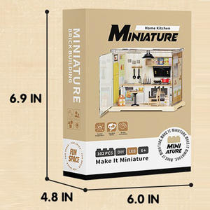 <span class=keywords><strong>Kit</strong></span> <span class=keywords><strong>de</strong></span> maison <span class=keywords><strong>de</strong></span> poupée miniature, thème <span class=keywords><strong>cuisine</strong></span>, pièce créative, mini plastique avec lumière, enfants, adolescents, adultes, 102 pièces - Product Image 2