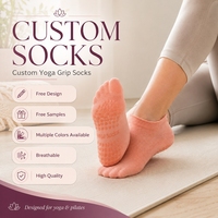 Chaussettes antidérapantes pour femmes de qualité supérieure, logo personnalisé, coton, chaussettes antidérapantes OEM, chaussettes personnalisées pour le Pilates