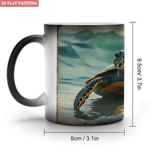 Frosted Black 11oz <b>Ceramic</b> <b>Mug</b> Heat Color Changing Sublimation Cup - Product Image 1