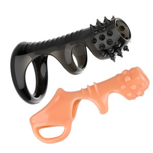 Silikon wiederverwendbare Penisärmel flexibler Eichelvergrößer Extension Verzögerung der Ejakulation Penisring Sexspielzeug für Erwachsene Männer - Product Image 1