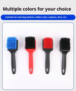 Brosse de nettoyage multi-couleurs pour pneus de voiture - Manche en PVC + poils en PP, durable, pour le nettoyage des jantes de voiture/moto/<span class=keywords><strong>vélo</strong></span> - Product Image 6