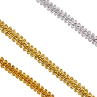 Eco-Friendly 0.9cm Wide Polyester Braided Metallic Yarn Lace Trim Embroidered Sequin Decoration Sewing Crafts Clothing