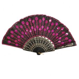 Nuevo Abanico Plegable Ecológico Estilo Gitano Europeo, Multicolor, de Bambú con Diseño de Pavo Real para Fiestas - Product Image 3