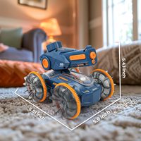 2024 Innovative Trends 2,4 GHz 4WD Dual Hand Control 3 in1Amphibious Fernbedienung Tank Toy Water Squirt RC Stunt Auto mit Lichtern