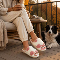 Chaussons d'intérieur antidérapants et respirants en velours à pois pour hommes et femmes, avec semelle épaisse en mousse à mémoire de forme et semelle extérieure en PVC TPR, collection automne-hiver