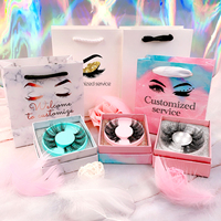 Faux-cils en acrylique rose naturel bratz, pièces, avec paquets personnalisés, extensions de cils en vison, étuis papillon