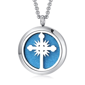 New Arrival Stainless Steel Trendy <b>Cross</b> Pendant Aroma Essential Oil Diffuser Necklace for Anniversary - Product Image 3