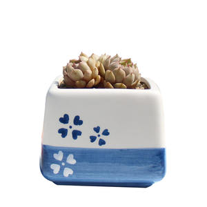 [Flower Vessel Addict] Pots à succulentes peints à la main de couleur bleu ciel, série Girlish Feel - Eau glacée bleue, vente directe - Product Image 6