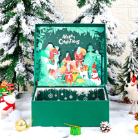 Boîte cadeau de Noël 3D personnalisée, boîte en papier à rabat magnétique de luxe avec illustrations festives pour l'emballage de cadeaux de vacances