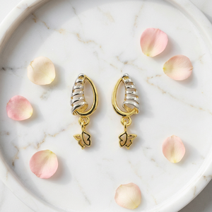 Pendientes de Oro Real de 22 Quilates 916 de Lujo para Mujer, Ligeros, para Uso Diario, con Acabado Elegante - Product Image 1