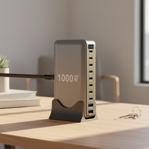 สถานีจ่ายไฟแบบตั้งโต๊ะ GaN กำลังสูง 1000W 10 พอร์ต USB-<span class=keywords><strong>C</strong></span> ชาร์จเร็ว สำหรับโทรศัพท์มือถือ แล็ปท็อป และแท็บเล็ต - Product Image 2