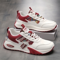 Chaussures pour hommes imprimées de style ethnique, chaussures décontractées tendance à semelle épaisse augmentant la taille, baskets respirantes en maille