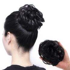 Fascia per capelli a cacca nera 8P per Chignon in rilievo con Design a frattaglie - Product Image 1