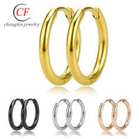Pendientes de aro de acero inoxidable 316L para hombre y mujer, aretes pequeños Huggie