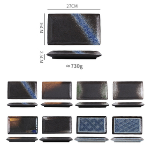 Plato de Sushi Rectangular de cerámica <span class=keywords><strong>japonesa</strong></span> de 10 pulgadas, plato de Sashimi, plato para barbacoa, bandeja para Hotel, restaurante, <span class=keywords><strong>vajilla</strong></span>, diseño plano elegante - Product Image 6