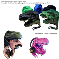 Support pour casque et manette de jeu en forme de T-Rex imprimé en 3D pour PS4 PS5 Switch, organisateur décoratif de bureau ou mural