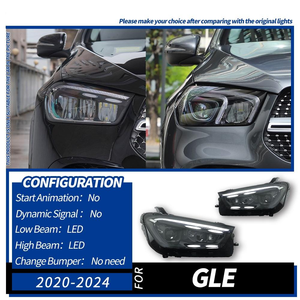 AURON New 12V 6000K 36W 6000 lm Front LED Headlights Assembly <strong>GLE</strong> W167 <strong>2020</strong>-2025 Daytime Running Lamps Retrofit - Product Image 2