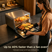 Four électrique multifonction 10-en-1 avec friteuse à air, double couche, pour la cuisson de pizzas, de toasts, de bagels et la déshydratation domestique