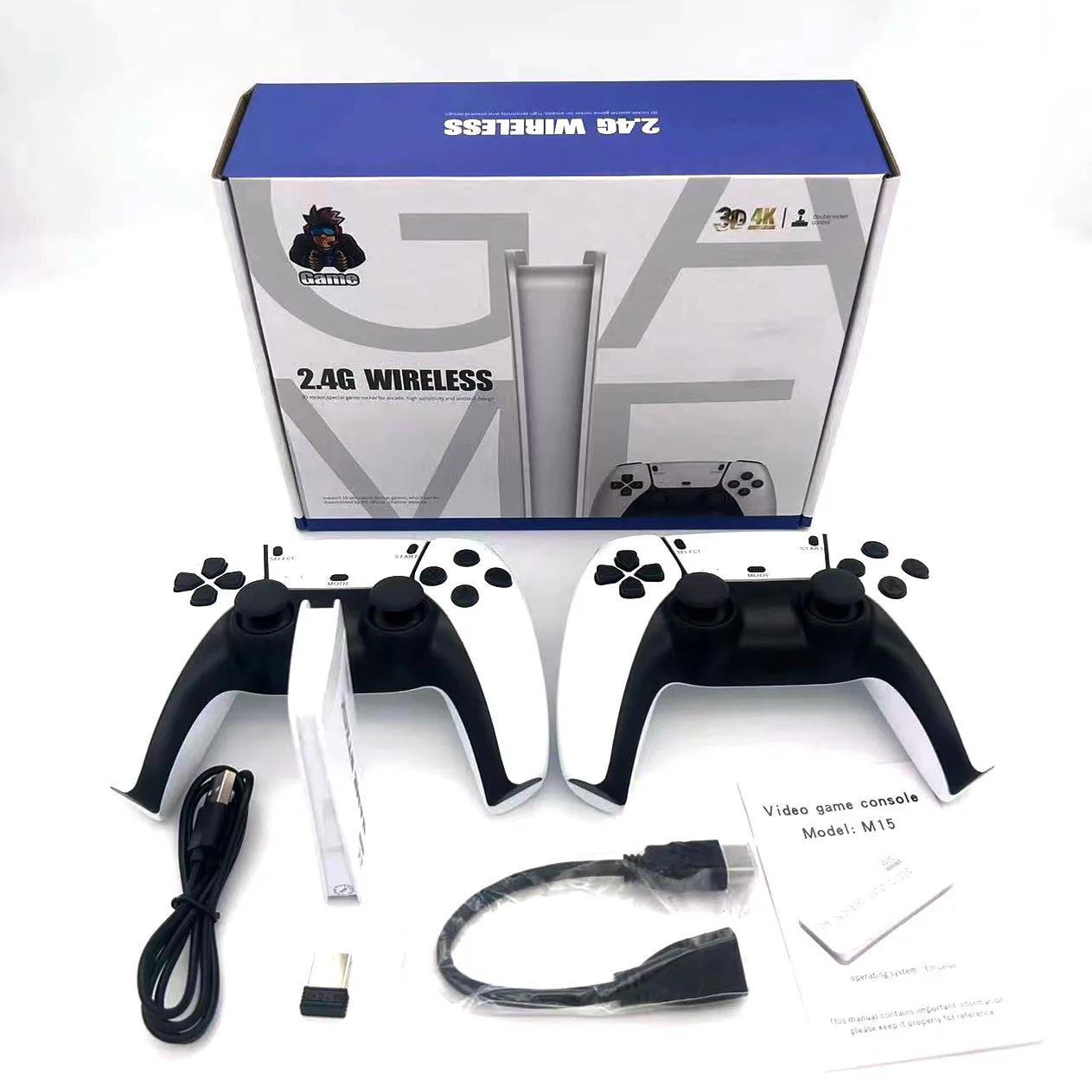 M15 Retro Trò Chơi 64G 20000 + Trò Chơi Retro Cầm Tay Video Chơi Game Giao Diện Điều Khiển Không Dây Gamepads 20 + Mô phỏng Trò Chơi Stick 4K Cho PS4/SEGA