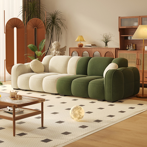 Ensemble de tissu Biscuit de Style rétro français 2025 canapé sectionnel Simple rangée droite pour la maison salon petit appartement hôtel éponge - Product Image 3