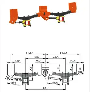 Heavy Duty Trailer bán Bogie lÁ mùa xuân treo thay thế cho xe tải máy kéo Trailer lÁ mùa xuân