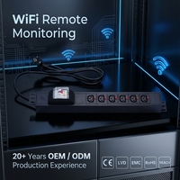 PDU intelligent en alliage d'aluminium IEC C13 avec surveillance à distance Wi-Fi pour les racks de serveurs de centre de données (6 prises, contrôle par application TUYA)