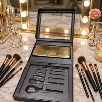 Boîte d'emballage personnalisée pour pinceaux de maquillage faits à la main, boîte en papier écologique avec fenêtre transparente, coffret cadeau cosmétique de luxe avec fermeture magnétique