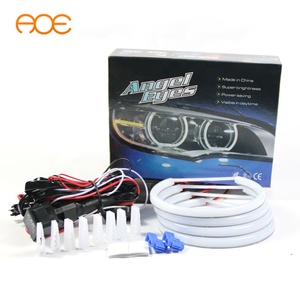 Alta calidad Super brillante para <span class=keywords><strong>BMW</strong></span> <span class=keywords><strong>E46</strong></span> <span class=keywords><strong>faros</strong></span> halógenos sin proyector LED algodón <span class=keywords><strong>Angel</strong></span> Eyes Halo anillos Kit - Product Image 1