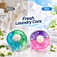 Capsules de lessive jetables 3-en-1 en forme de Q avec billes parfumées pour vêtements – Capsules hydrosolubles en gros pour lavage en machine