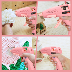 <span class=keywords><strong>Pistolet</strong></span> <span class=keywords><strong>à</strong></span> <span class=keywords><strong>colle</strong></span> chaude rechargeable au lithium rose, best-seller, design compact pour le bricolage, les projets scolaires et l'usage domestique - Product Image 2