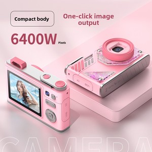 Cámara Digital Rosa para Niños, 6400W Píxeles, Pantalla de 3.0 Pulgadas, Impresión con un Clic, Video Full HD, Embellecimiento con IA - Product Image 1