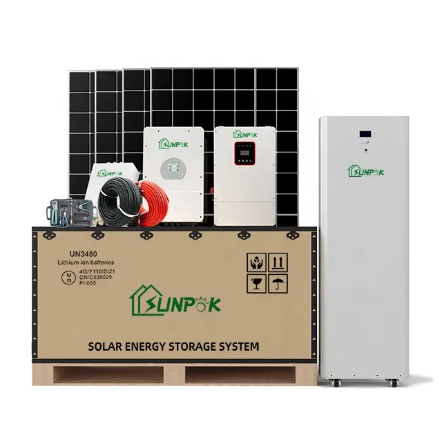Sunpok الطاقة 20kw 15 kw 15kw 25kw خارج الشبكة على الشبكة ongrid نظام لوحات شمسية سعر كيت نظام الطاقة الشمسية كاملة