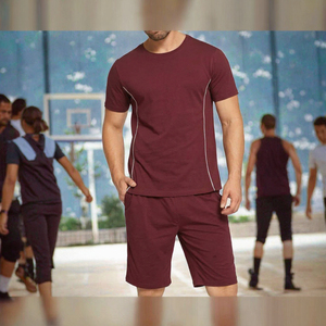 Men's Cotton Sports T Shirt Shorts Set Quick Dry Breathable Fitness Outfit Summer Plus Size Casual Two Piece Training Wear Bulk - Product Image 2