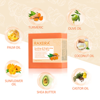 Barre savonneuse d'huile de ricin blanchissante bio de marque privée huile d'olive à la main huile de coco extrait de curcuma vente en gros