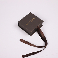 Boîte cadeau de bijoux OEM Sunny Pack, boîtes de bijoux de marque de luxe en papier magnétique avec logo personnalisé emballage en brun chocolat