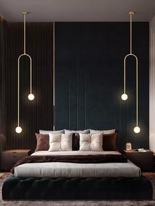 Boule de verre nordique lampes suspendues chambre chaude lampes de chevet Art Restaurant salon Bar Double tête lampes suspendues décor luminaire - Product Image 3