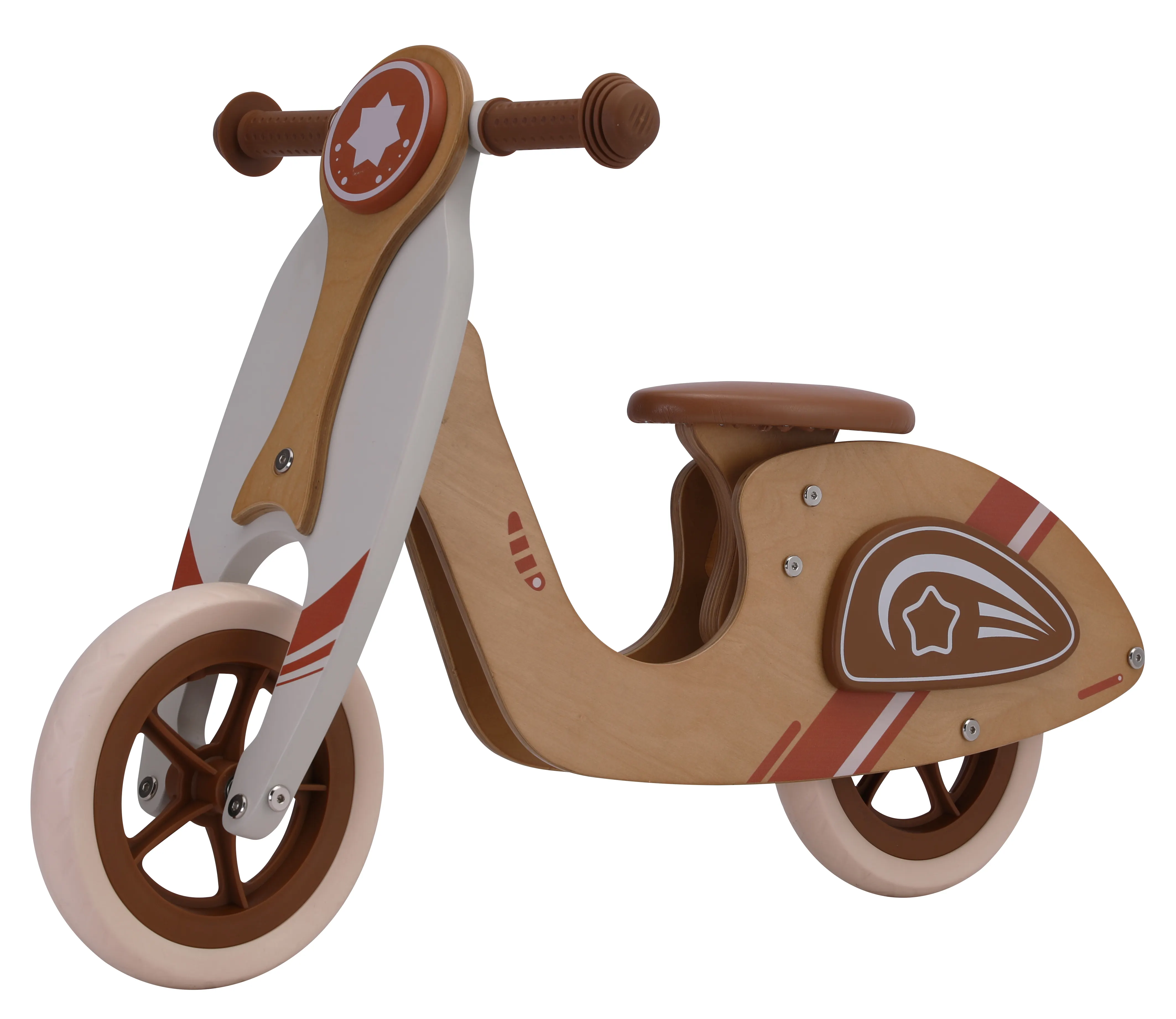 سكوتر خشبي 10 بوصة، دراجة فيسبا خشبية للتوازن، دراجة خشبية