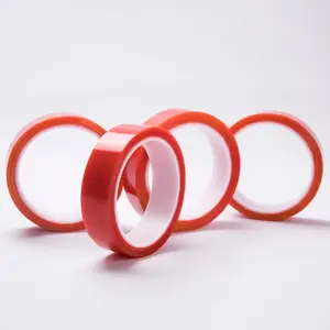 Cutting Red Film Highly Clear Double Sided PET Tape Sticky Hot Melt Adhesive