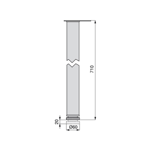 Emuca EMUCA Set di 4 gambe da tavolo regolabili diametro 60 mm in acciaio grigio metallizzato per armadi da cucina mobili gambe 2034525 - Product Image 5