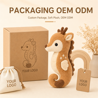 Peluche personnalisée Hippocampe et Cerf, Échantillon de conception sur mesure disponible, Peluche animale douce avec logo, Cadeau personnalisé en gros