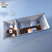 Maison conteneur modulaire préfabriquée portable à deux étages avec auvent, 20 et 40 pieds, pour bureau et habitation
