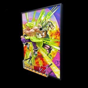 DRAGON BAII Super Saiyan 4 Broli Figure d'anime en 3D stéréoscopique encadrée, peinture créative, ornement de bureau et de mur - Product Image 4