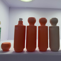 Bouteille pompe à sérum et lotion brillante en PET épais, double paroi, base côtelée verticale, avec bouchon à bille, 30 ml, personnalisable avec logo et couleur, vente en gros