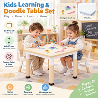 Ensemble table et chaise pour enfants OEM ODM avec hauteur réglable, plateau de dessin et couleurs personnalisées pour garderie et école